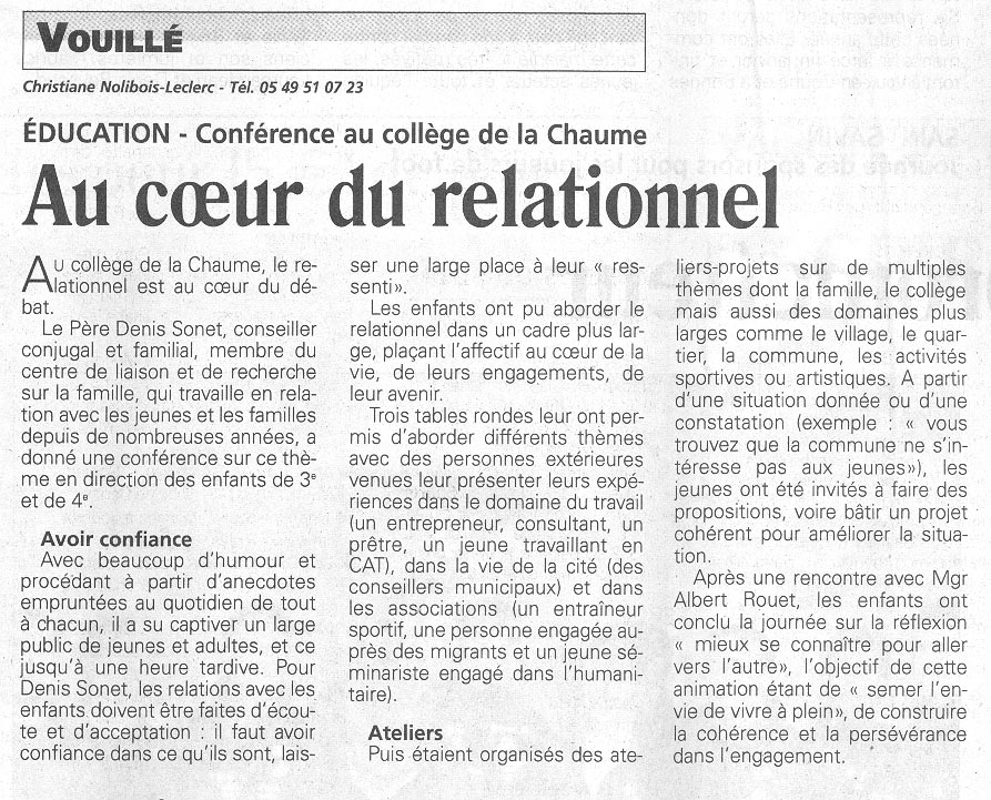 Communiquer (C.P. 12-03-2005)