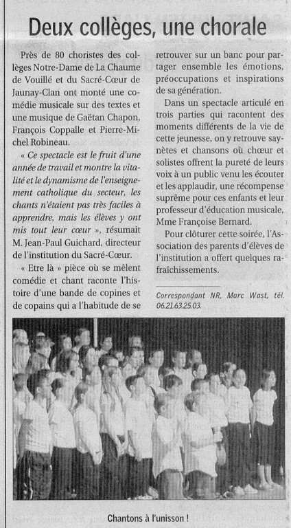 Comédie musicale 2 (N.R. 21-06-2005)